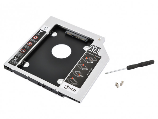 Адаптер VIXION (AD61) для HDD/SSD дисков 2.5`` в отсек привода 9,5мм (серебро)