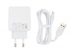 СЗУ VIXION H2i (1-USB QC 3.0/2-USB 2.4A) + Lightning кабель 1м (белый)