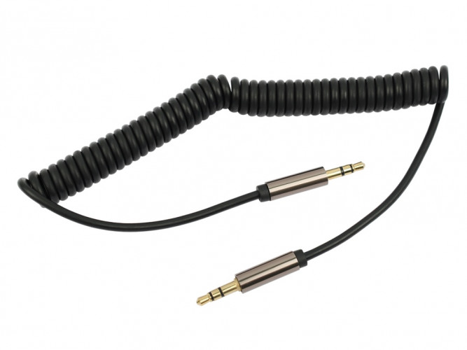 Аудиокабель AUX VIXION (Y-15) 2 x Jack 3,5 (M) спираль (2м) (черный)