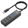 Разветвитель HUB HOCO HB25 Type-C на USB 3.0 + 3xUSB 2.0 / 0.2м чёрный
