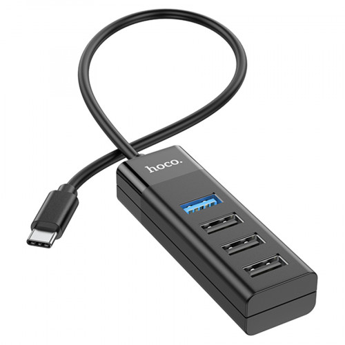 Разветвитель HUB HOCO HB25 Type-C на USB 3.0 + 3xUSB 2.0 / 0.2м чёрный