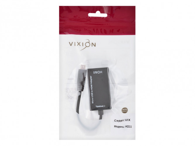 Конвертер VIXION AD33 MicroUSB (M) - HDMI (F) (черный)