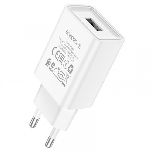СЗУ BOROFONE BA68A Glacier (1-USB/2.1A) + Lightning кабель (белый)