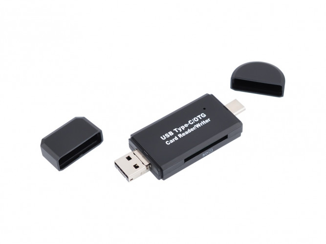 Картридер VIXION AD63 SD/MicroSD с разъемами USB, Micro USB, Type C