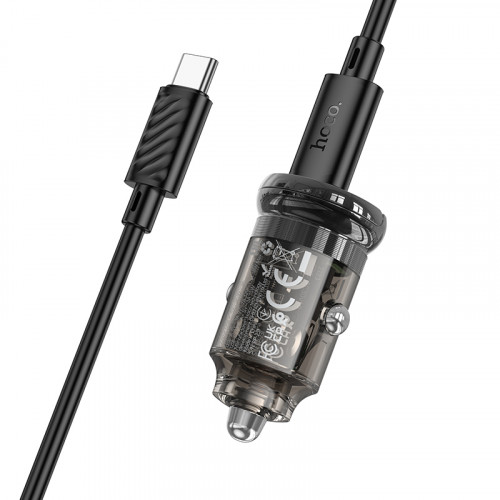 АЗУ HOCO Z53A (1-USB 18W/1-Type-C 30W,PD) + Type-C кабель (1м) (черный)