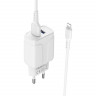 СЗУ BOROFONE BA37A Speedy (2-USB/2.4A) + Lightning кабель (белый)