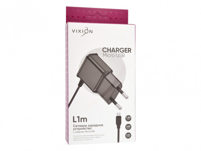 СЗУ VIXION L1m (1.8A) micro USB (черный)